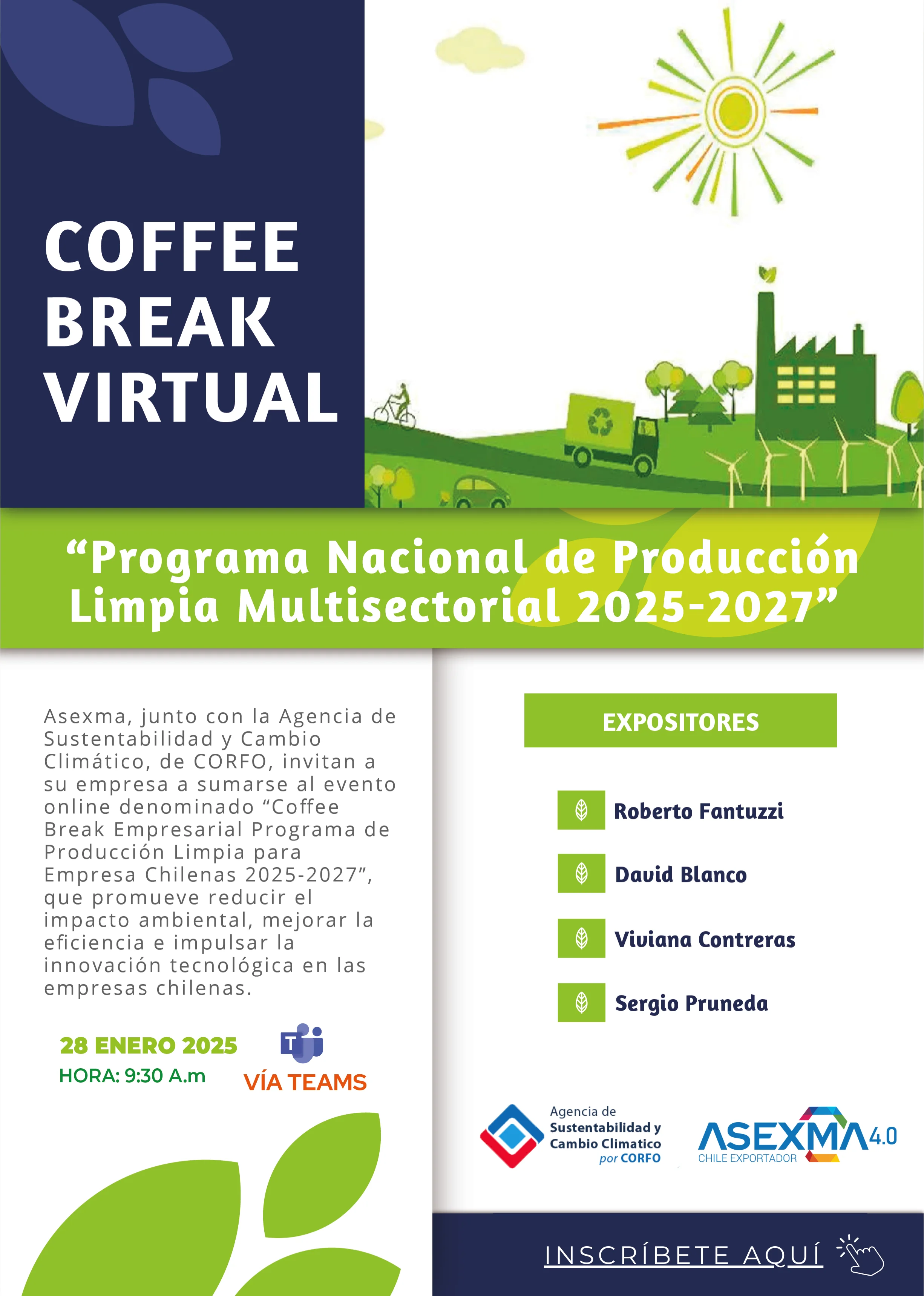 Coffee Break Virtual “Programa de Producción Limpia para Empresas Chilenas 2025-2027”